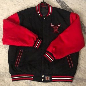 Chicago Bulls Varsity Jacket Black and Red 3XL